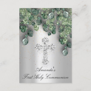 Erste Heilige Kommunion Taufe Christliches Kreuz K Einladung