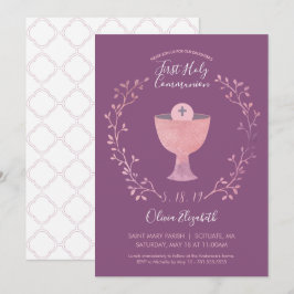 Erste heilige Kommunions-Einladung - des Mädchens Einladung