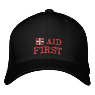 Erste Hilfe bestickt Trucker hat Red / B ack Bestickte Baseballkappe