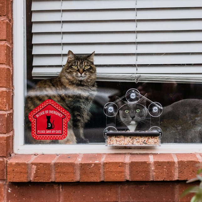 Erste Hilfe für meine Katzen - Sicherheitswarnung  Fensteraufkleber (Von Creator hochgeladen)