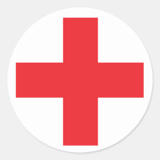 Erste Hilfe-Kit-Anmeldung Runder Aufkleber