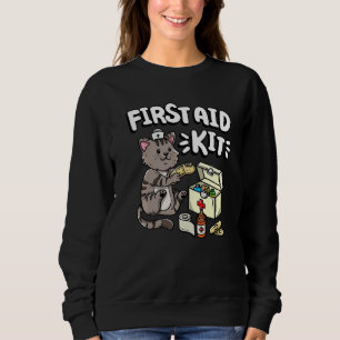Erste Hilfe Kit Kitty Cat Medical Doctor Nurse Sweatshirt
