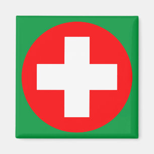 Erste Hilfe - Medizin (Kreuz) - Krankenwagen, Hilf Magnet
