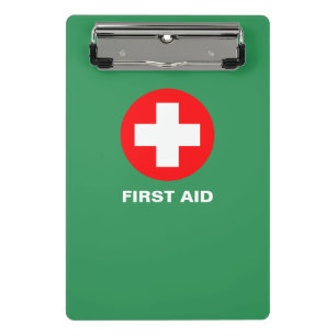 Erste Hilfe - Medizin (Kreuz) - Krankenwagen, Hilf Mini Klemmbrett