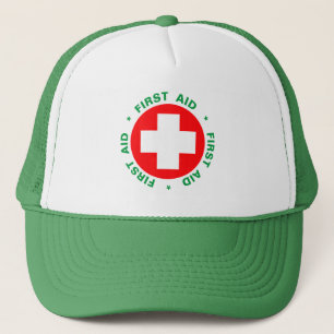 Erste Hilfe - Medizin (Kreuz) - Krankenwagen, Hilf Truckerkappe