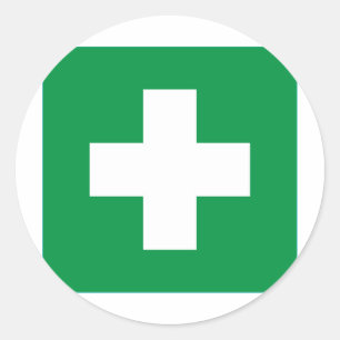 Erste Hilfe Runder Aufkleber