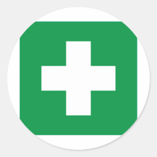 Erste Hilfe Runder Aufkleber