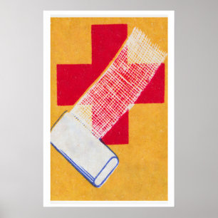 Erste Hilfe - Streichholzschachtel-Druck - Ästheti Poster