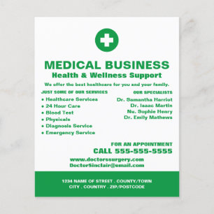 Erste Hilfe-Symbol, General Practitioner, Krankens Flyer