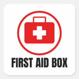 Erste Hilfe und Soforthilfe Quadratischer Aufkleber