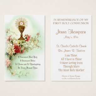 ERSTE HOLY COMMUNION EUCHARIST PRAYER HOLY CARD