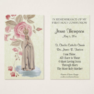 ERSTE HOLY COMMUNION FATIMA PRAYER HOLY CARD