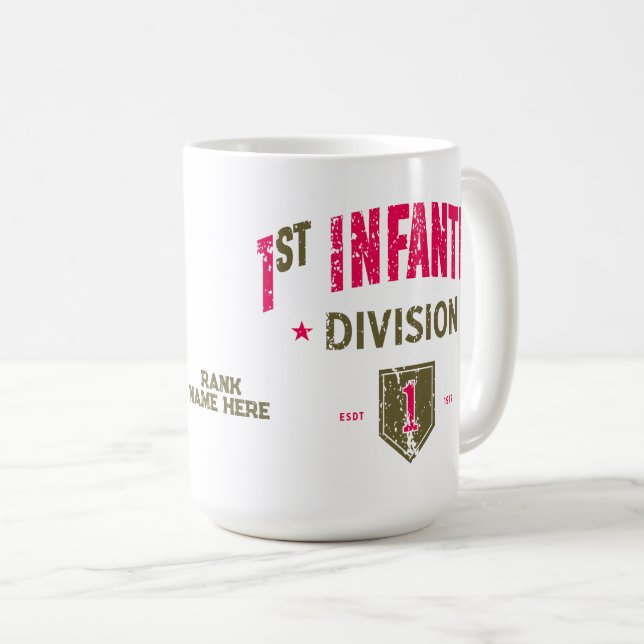 Erste Infanterieabteilung "Big Red One" Custom Kaffeetasse (VorderseiteRechts)
