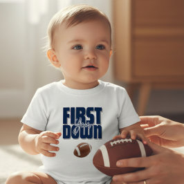 Erste Jahres Football Erstes Down Marineblau T-Shi Baby T-shirt