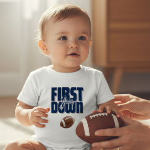 Erste Jahres Football Erstes Down Marineblau T-Shi Baby T-shirt