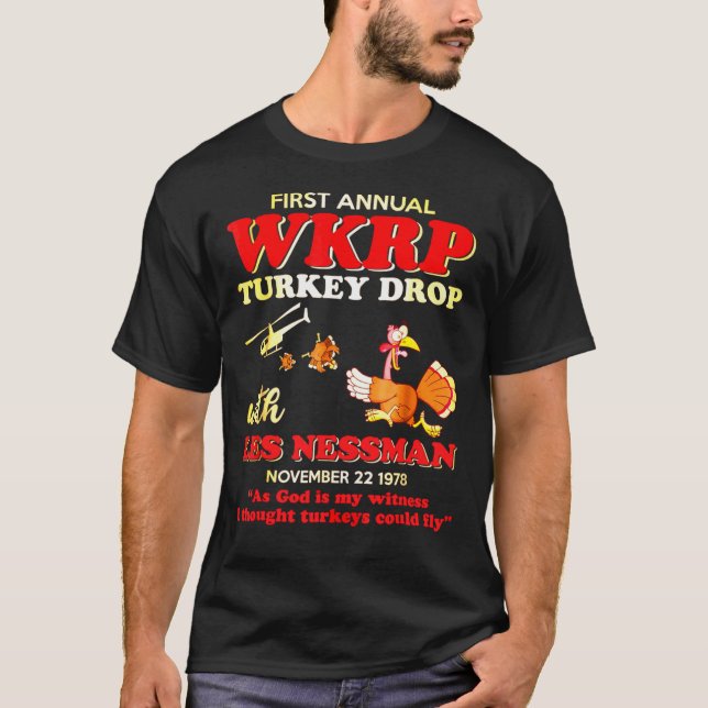 Erste-Jährliche WKRP-Türkei-Drop- with-Les-Nessman T-Shirt (Vorderseite)
