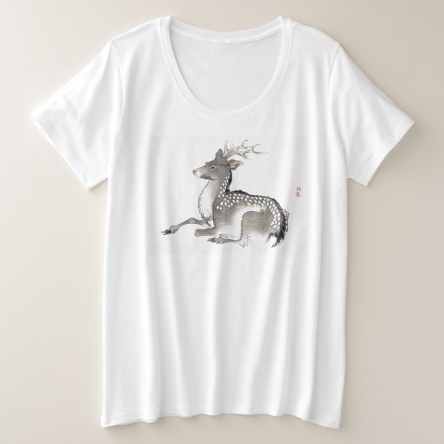 ERSTE JAPANISCHE DEER PLUS GROSSE BAUMWOLLE T - SH GROßE GRÖßE T-Shirt (Design vorne)