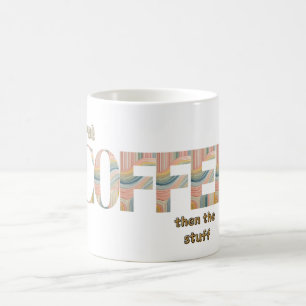 Erste Kaffee-Slogan-Typografie Bunt Kaffeetasse