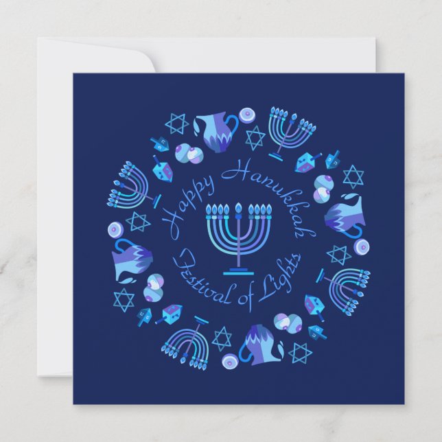 Erste Kerze von Hanukkah Personalisiert Feiertagskarte (Vorderseite)