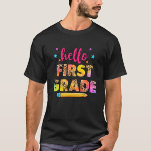 Erste Klasse Gefärbte Krawatte Team Hallo Erste Kl T-Shirt