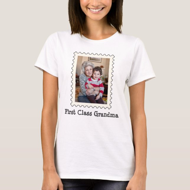 ERSTE KLASSE GRANDMA Best Oma Ever custom Foto T-Shirt (Vorderseite)