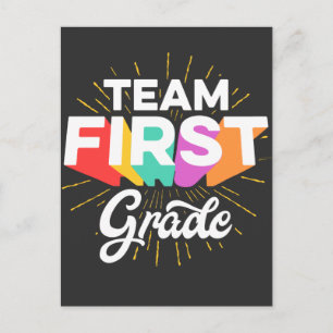 Erste Klasse Kinder Eltern zurück zur Schule Postkarte