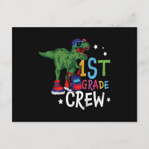 Erste Klasse Kinder Lehrerin Squad Dinosaurier Postkarte