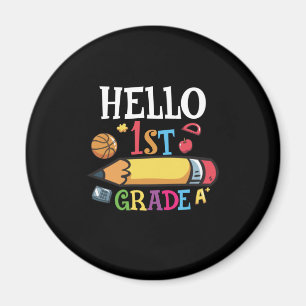 Erste Klasse Lehrer Hallo Erste Klasse Stift Magnet