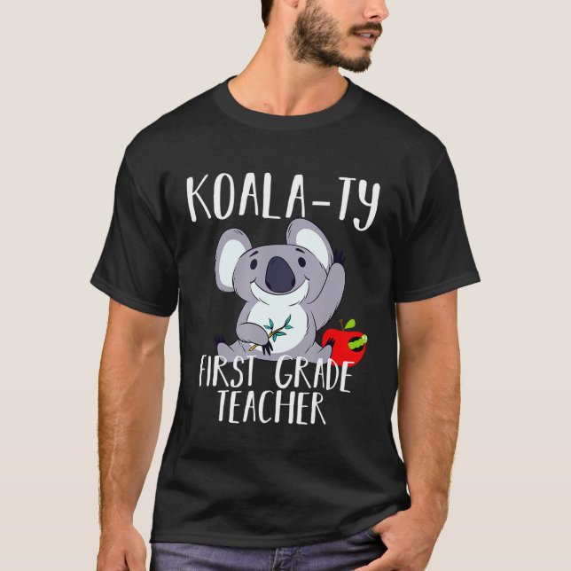 Erste Klasse Lehrer Schule 1. Lehrer Koala Niedlic T-Shirt (Vorderseite)