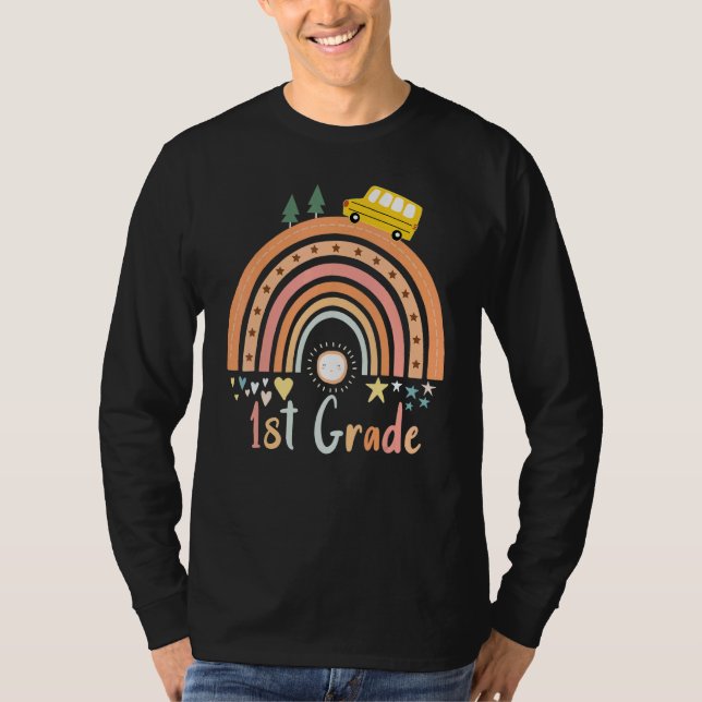 Erste Klasse Rainbow Team Hallo 1. Klasse Rocks Sq T-Shirt (Vorderseite)