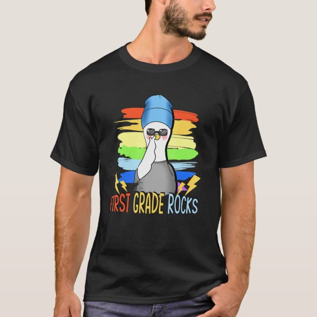 Erste Klasse Rocks Niedlich Duck School 1. Klasse T-Shirt (Vorderseite)