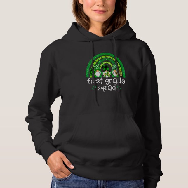 Erste Klasse Squad Regenbogen Gnom Glücklicher St  Hoodie (Vorderseite)