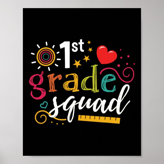 Erste Klasse Squad Student Lehrer geben zurück Poster (Vorne)