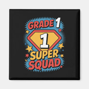 Erste Klasse Superhelden-Trupp 1. Jahr Kinder Zurü Magnet