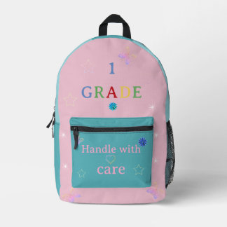 Erste Klasse Vorsicht Bedruckter Rucksack