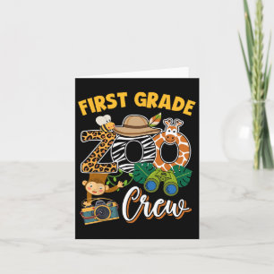 Erste Klasse Zoo Feld Trip Squad Matching Lehrer Karte