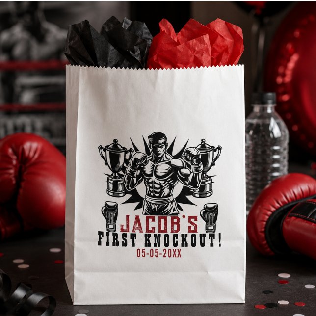 Erste Knock-out-Boxing-Geburtstagsparty Geschenktütchen (First Knockout Boxing Birthday Party Favor Bag)