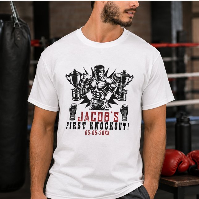 Erste Knockout-Box-Geburtstagsfeier T-Shirt (First Knockout Boxing Birthday Party T-Shirt)