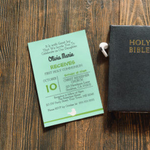 Erste kommunale Taube auf Branch Blue Einladung