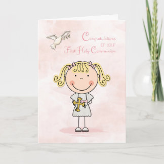 Erste Kommune, Blonde Girl, Glückwunsch Karte