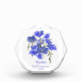 Erste Kommune Blumen Personalisiert Fotoblock