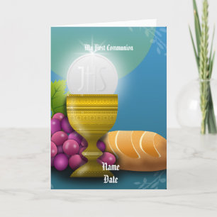 Erste Kommune gibt Eucharist Personalisiert Karte