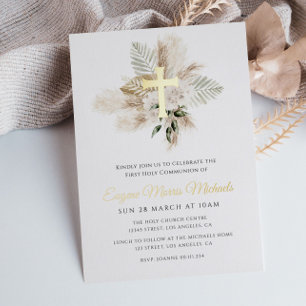 erste Kommune mit Goldkreuz Folieneinladung