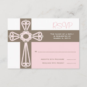 Erste Kommune oder Taufe UAWG Pink RSVP Karte