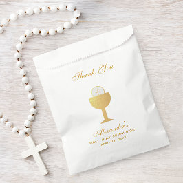 Erste Kommunion Chalice & Eucharist Imitats Golden Geschenktütchen