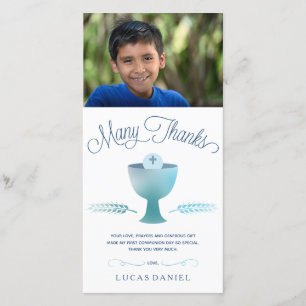 Erste Kommunion danken Ihnen Foto-Karte - Dankeskarte