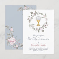 erste Kommunion delikat florale Aquarell