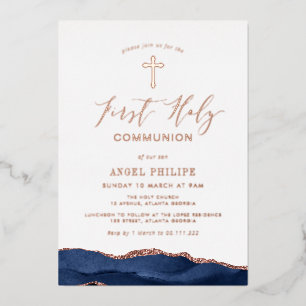 Erste Kommunion des Blue-Age-Skripts Folieneinladung