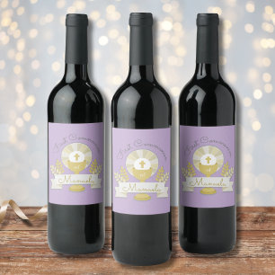 Erste Kommunion, erste Kommunion von Lila Weinetikett