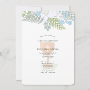 Erste Kommunion Floral Einladung